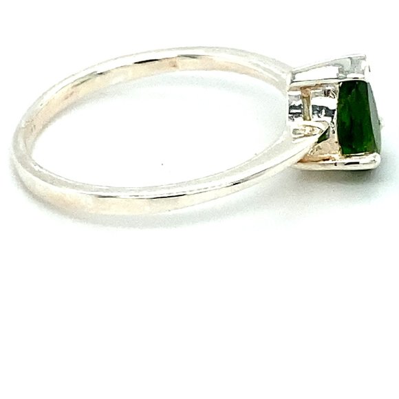Chrome Diopside .50ct Platinum Solid Silver Ring - Picture 3 of 6